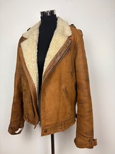 Stupenda giacca bomber volante aviatore pelle di pecora vintage - piccola