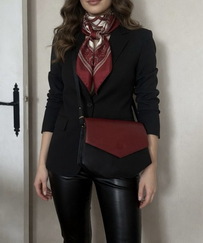 Sac longchamp cuir avec rabats - cuir,