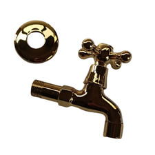 Rubinetto da esterno ottone lucido 1/2 Volantino a croce Per fontane e giardini