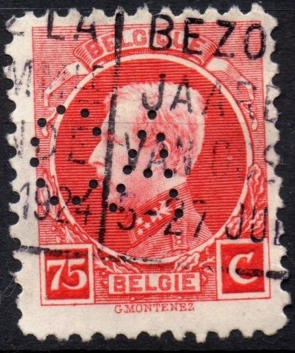 Belgio 1921 1925 212 perfin - 1921/1925,