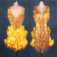 Abito da ballo latino sala da ballo moderno valzer salsa abito lungo standard #F154