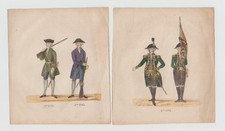 DIVISE MILITARI SOLDATI 1732 - 1836 7 FOGLIETTI CON DISEGNI (CM.12x10,5) FG #399