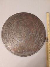 RISERIA DONGHI  VIGEVANO  TARGA IN FERRO ANNI '30  DIAMETRO 33 CM  PESA 4KG