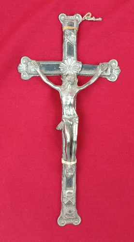 Antico crocifisso metallo - , e