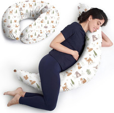 Cuscino Allattamento E Gravidanza XXL - Cuscino Gravidanza per Dormire Con Feder