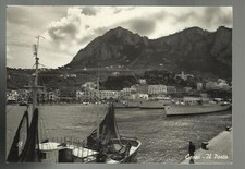 VECCHIA CARTOLINA DI CAPRI IL PORTO CON NAVI YACHT BARCHE 1957 SPEDITA