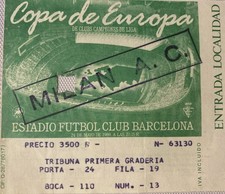 Biglietto finale Milan - Steaua Bucarest  Coppa Campioni 24.05.1989 Barcellona