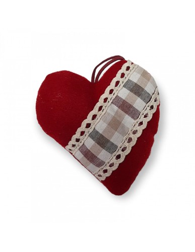 Cuore decorativo tessuto 11 - decorativo, in