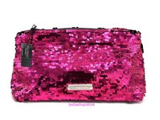 Borsa trucco Victoria's Secret Bling paillettes pochette rossa e nera nuova