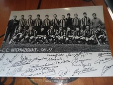 ORIGINALE INTER F.C. INTERNAZIONALE 1961 62 CM 18 X 12 AUTOGRAFATA MILANO