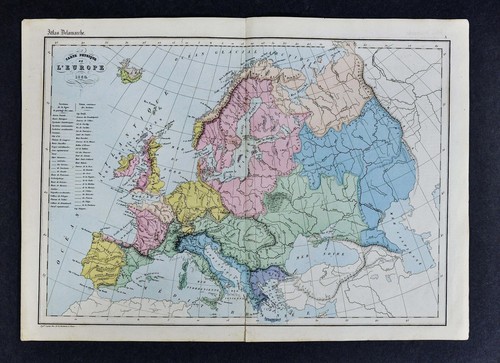 Mappa delamarche 1864 europa - 1864,