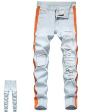 Pantaloni Moto In Denim Ripped