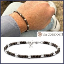 Bracciale uomo pepite bianco e