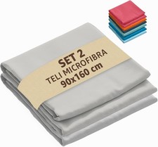 2 Telo Mare Microfibra 90x160cm  – Leggero -  Salvaspazio - Asciugatura Veloce