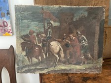 Quadro antico olio su tela “ cattura di cristo “ epoca 1750 circa