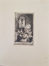 ARTHUR HENNE. EX LIBRIS WAKENHUD. RAD 99 X 52 mm