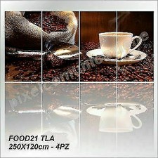QUADRO MODERNO TELA 4 PZ 250X120 CAFFE' BAR CAFFETTERIA COFFE TORREFAZIONE