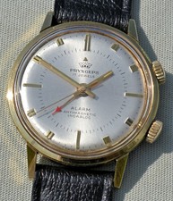 Raro Pryngeps Alarm Svegliarino Carica Manuale d'epoca Placcato Oro 20 Micron