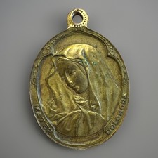 MEDAGLIA DEVOZIONALE VOTIVA RELIGIOSA OVALE XVIII/XIX secolo