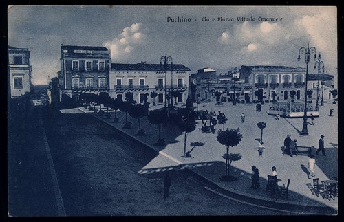 Cartolina pachino via - pachino, piazza