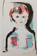 Ernesto Treccani cm 50x35 litografia " Volto "