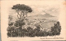 dl1005 cartolina napoli, panorama dalla villa patrizi