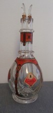 BOTTIGLIA VETRO GLASS LIQUORE PUBBLICITARIO 4 PARTI CUSENIER VINTAGE RARA BRANDY