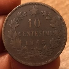 Moneta 10 Centesimi 1863
