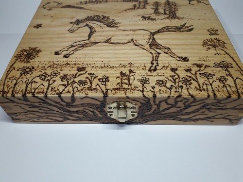 New hand pyrographed birch - new,