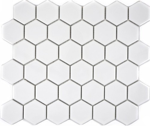 Mosaico esagonale uni bianco - mosaico,