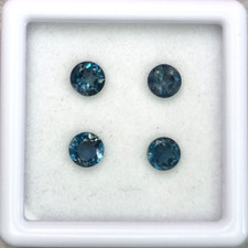 Topazio blu Londra tondo 4 mm, set di 4
