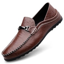 Scarpe casual vera pelle mocassini uomo antiscivolo morbide business ufficio calzature