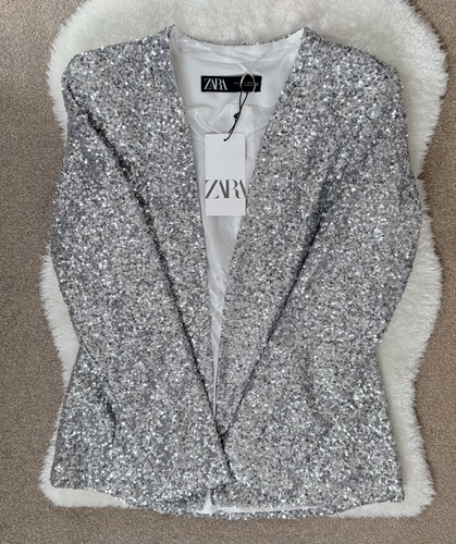 Zara blazer paillettes argento - zara,