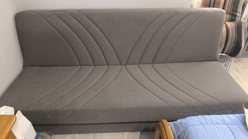 Divano letto tessuto - tessuto, grigio