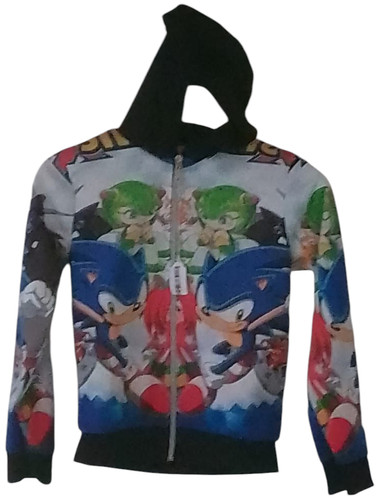 Felpa con cappuccio sonic the - felpa,