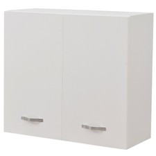 Pensile da Cucina Armadio Sospeso da Parete con Doppia Anta Colore Bianco