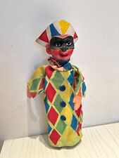 BURATTINO  ARLECCHINO KINDER TOY BOLOGNA 32 CM. ANNI '70 TESTA GOMMA DURA