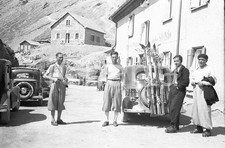 1938 STELVIO Arrivo ad Albergo Passo dello Stelvio a luglio NEGATIVO ORIGINALE