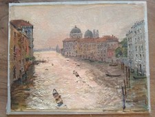 Carlo Perindani, Venezia Canalgrande, Olio su cartone Telato  cm. 22 x 28