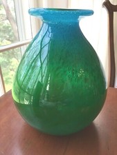 Vaso in vetro artistico Ekenas Svezia firmato John-Orwar Lake GRANDE 10 1/4"