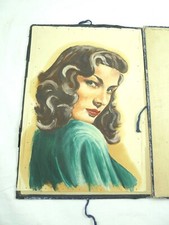 DIPINTO PIN UP RITRATTO DONNA SEXY 1940 1950  STAR CINEMA ARTE POPOLARE