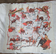 FOULARD SOUVENIR SPAGNA ESPANA TAURINA VINTAGE ANNI '70  78x80 cm