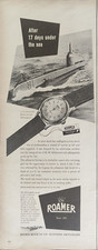 ROAMER Pubblicità 1 pagina 1955 OROLOGIO RW originale SWISS MADE SOMMERGIBILE