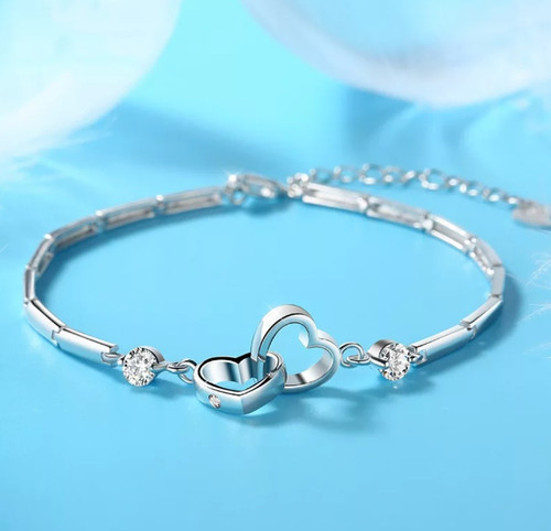 Bracciale zirconi doppio - , cuore