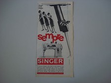 advertising Pubblicità 1962 MACCHINA PER CUCIRE SINGER 401