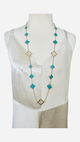 Collana lunga quadrifoglio