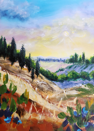 Quadro paesaggio toscano 12x16 - quadro,