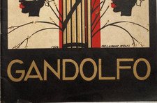 SARDEGNA-ARTISTA MELKIORRE MELIS-ANTICA ALLEGORIA-STAMPA A COLORI CON DORATURE