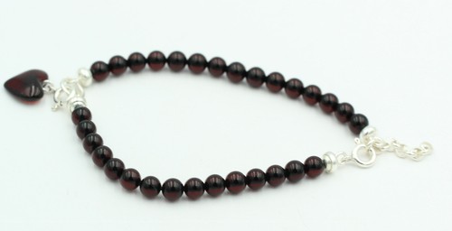 Cuore ambra bracciale 925 - cuore,