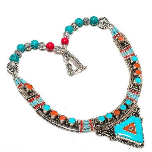 Collana turchese corallo rosso